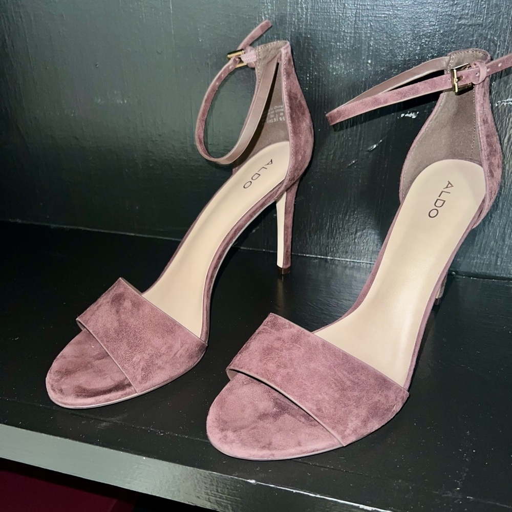 ALDO Women's Suede Ankle Strap Heels - Chocolate brown